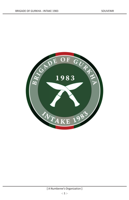 Brigade of Gurkha - Intake 1983 Souvenir