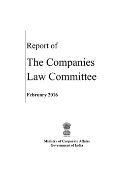 (2016) Report of the Companies Law Committee