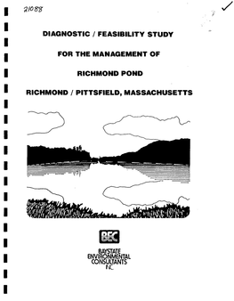 Diagnostic / Feasibility Study for the Management of Richmond Pond