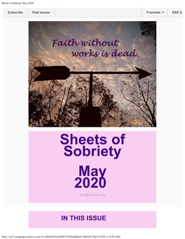 Sheets of Sobriety May 2020