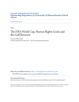 The FIFA World Cup, Human Rights Goals and the Gulf Between Richard J