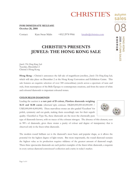 Christie's Presents Jewels: the Hong Kong Sale