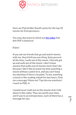 Here Are Patrick Bet-David's Picks for the Top 10 Movies for Entrepreneurs