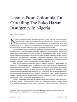 Lessons from Colombia for Curtailing the Boko Haram Insurgency in Nigeria