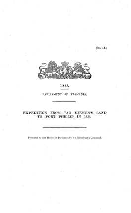 Expedtion from Van Diemen's Land to Port Phillip in 1835