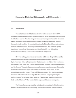 Chapter 7 Comanche Historical Ethnography And