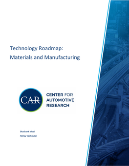 Technology Roadmap: Materials and Manufacturing