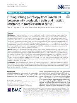 Distinguishing Pleiotropy from Linked QTL Between Milk Production Traits