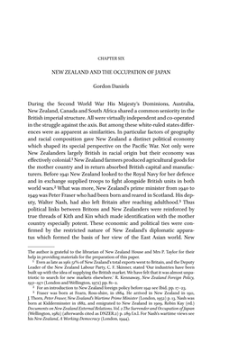 NEW ZEALAND and the OCCUPATION of JAPAN Gordon