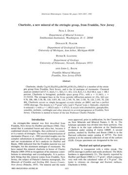 Charlesite, a New Mineral of the Ettringite Group, from Franklin, New Jersey
