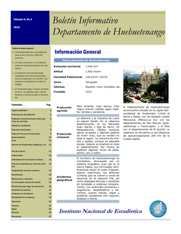 Boletín Informativo Departamento De Huehuetenango