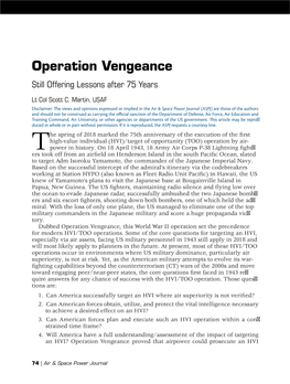 Operation Vengeance Still Offering Lessons After 75 Years