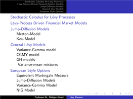 Lévy Finance *[0.5Cm] Models and Results