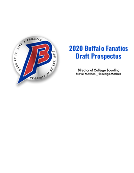 2020 Buffalo Fanatics Draft Prospectus