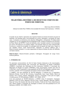 Trajetória Histórica Do Desenvolvimento Do Porto De Imbituba