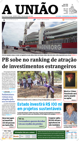 PB Sobe No Ranking De Atração De Investimentos Estrangeiros