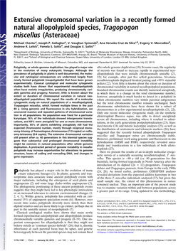 Extensive Chromosomal Variation in a Recently Formed Natural Allopolyploid Species, Tragopogon Miscellus (Asteraceae)