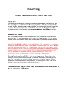 This Document Explains How to Copy Ondemand5 Data to Your Hard Drive