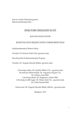 Kosztolányi Dezső Japán Versfordításai