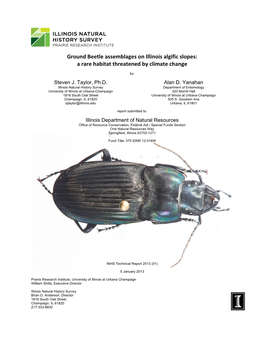 Ground Beetle Assemblages on Illinois Algific Slopes: a Rare Habitat Threatened by Climate Change