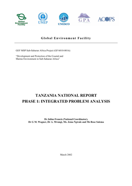 Tanzania National Report Phase 1: Integrated Problem Analysis