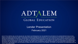 Adtalem Lenders Presentation