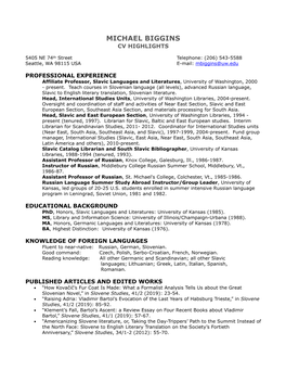 Michael Biggins Cv Highlights