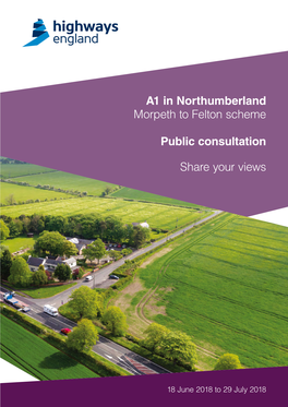 A1 in Northumberland Morpeth to Felton Scheme Public Consultation