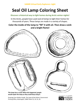 Seal Oil Lamp Coloring Sheet Activity