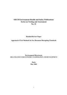 OECD Environment Health and Safety Publications Series on Testing and Assessment No