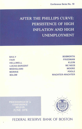 After the Phillips Curve: Persistence of High Inflation and High Unemployment