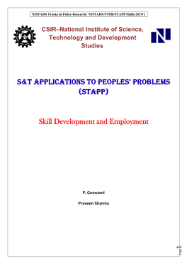 (Stapp) Skill Development and Employment