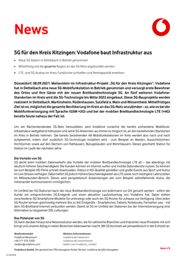5G Für Den Kreis Kitzingen: Vodafone Baut Infrastruktur