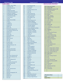 2020 March Channel Line up with Pricing Color