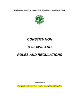 NCAFA Constitution By-Laws, Rules & Regulations Page 2 of 70 Revision January 2020 DEFINITIONS to Be Added