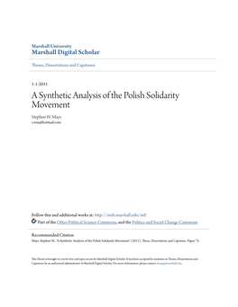 A Synthetic Analysis of the Polish Solidarity Movement Stephen W