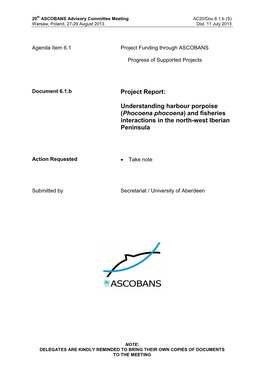Understanding Harbour Porpoise (Phocoena Phocoena) and Fisheries Interactions in the North-West Iberian Peninsula
