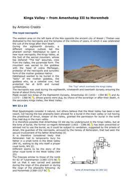 Kings Valley – from Amenhotep III to Horemheb by Antonio Crasto