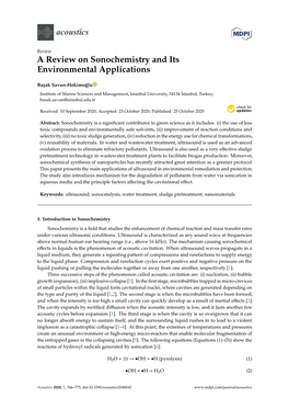 A Review on Sonochemistry and Its Environmental Applications