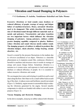 Vibration and Sound Damping in Polymers