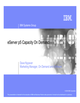 Eserver P5 Capacity on Demand