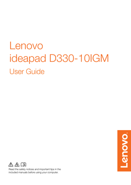 Lenovo Ideapad D330-10IGM User Guide