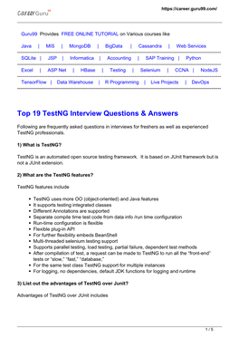 Top 19 Testng Interview Questions & Answers