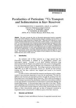 Peculiarities of Particulate 137Cs Transport and Sedimentation in Kiev Reservoir