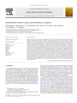 Exploring the Tempo of Species Diversification in Legumes