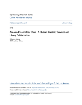 Apps and Technology Share - a Student Disability Services and Library Collaboration