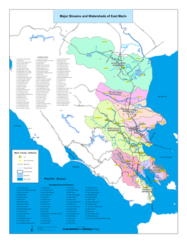 Major Streams and Watersheds of East Marin