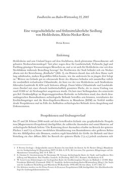 Eine Vorgeschichtliche Und Frühmittelalterliche Siedlung Von Heddesheim, Rhein-Neckar-Kreis