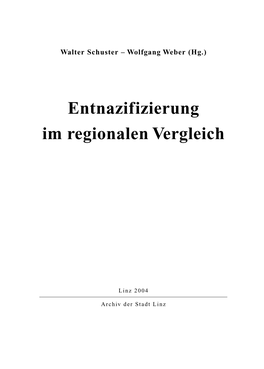 Entnazifizierung Im Regionalen Vergleich