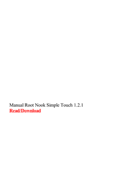 Manual Root Nook Simple Touch 1.2.1